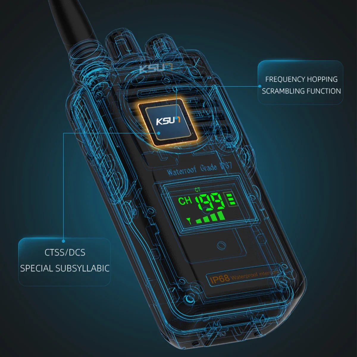 Walkie talkie Action met verlichte display
