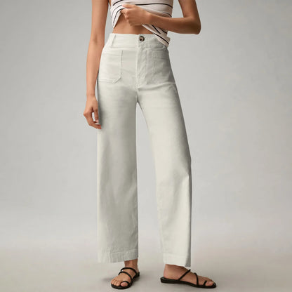 H&M linnen broek met elastische tailleband – Perfecte pasvorm
