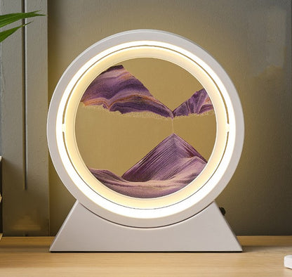Zandkunst Lamp Decoratie Wit Zandloper Met LED 360 Graden Draaibaar