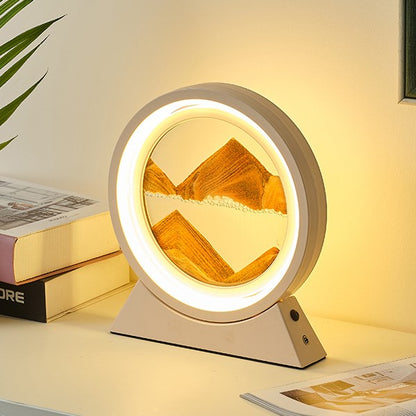 Zandkunst Lamp Decoratie Wit Zandloper Met LED 360 Graden Draaibaar
