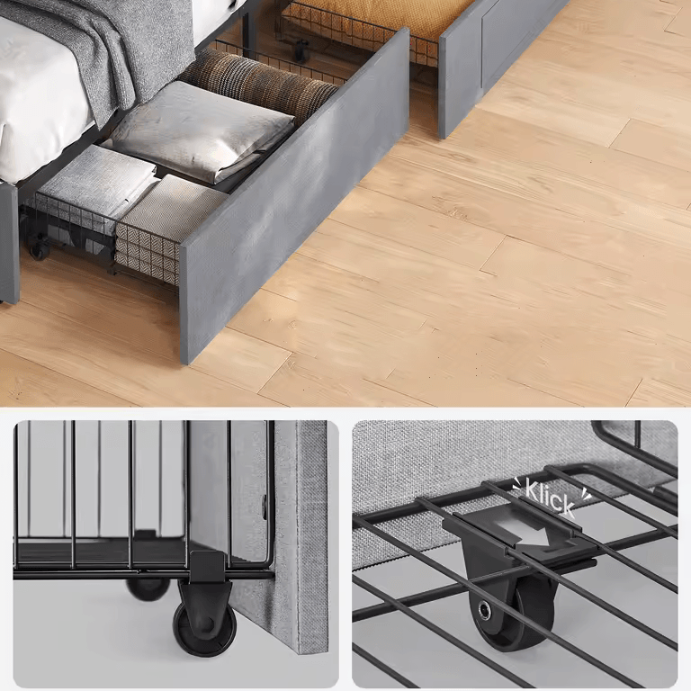 Tweepersoonsbed 160 x 200 - Grijs - Stijlvol & Comfortabel - ComfyThuis
