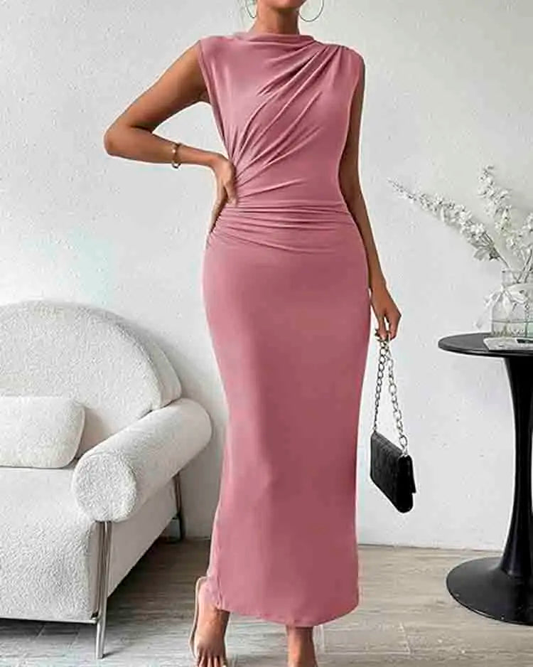 Pastel jurk met elegante details