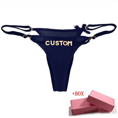 Luxe string met borduursel – Uniek en elegant