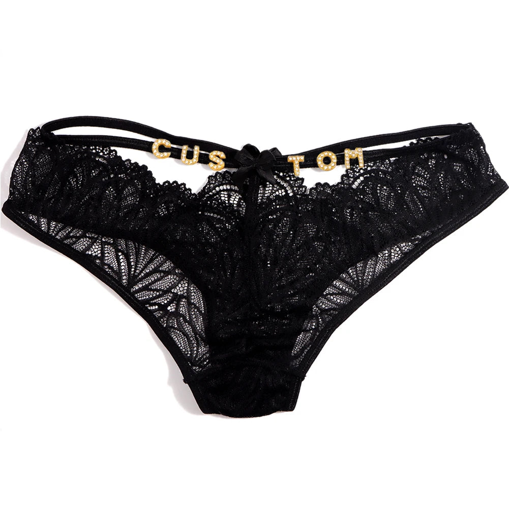 Tweedelige lingerie set met naam – Gepersonaliseerde string en top