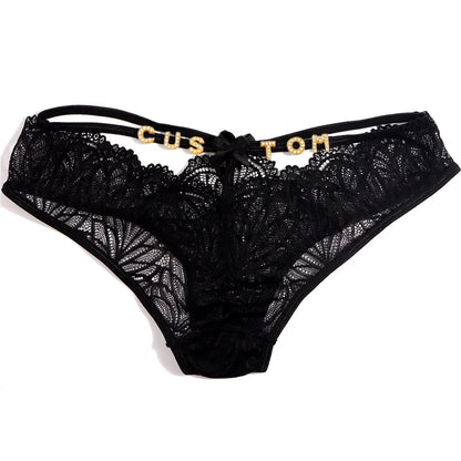 Tweedelige lingerie set met naam – Gepersonaliseerde string en top