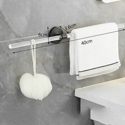 Handdoekstang - Badkamer Accessoire - Handdoekrek - Zwart - 40cm