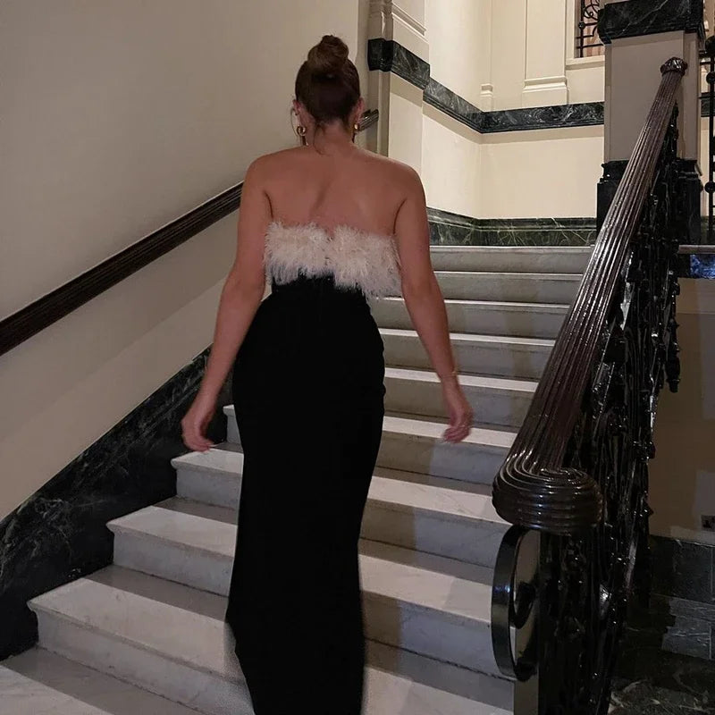 Elegante bruiloft gast jurk met subtiele details