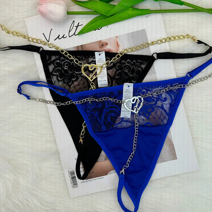 Zwarte kanten string met naam – Sexy en stijlvol