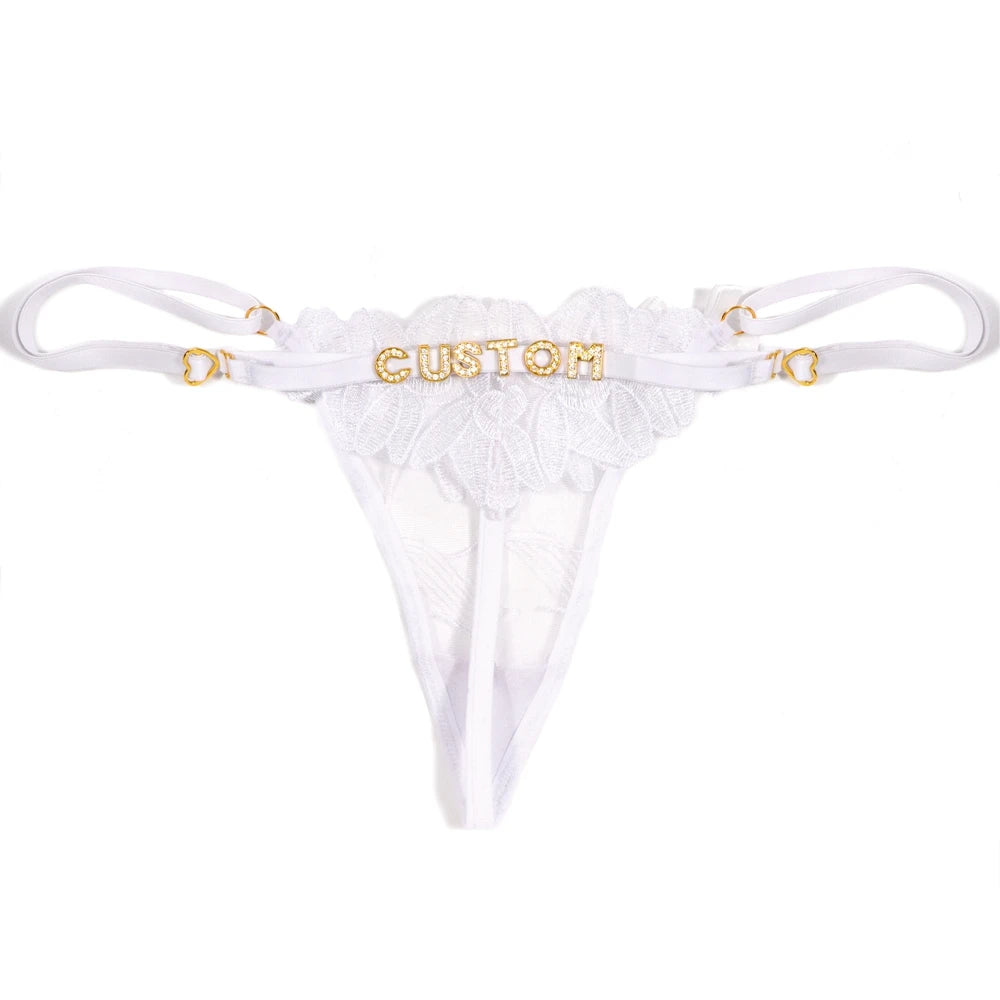 String met satijnen naamopdruk – Luxe en stijlvol ondergoed