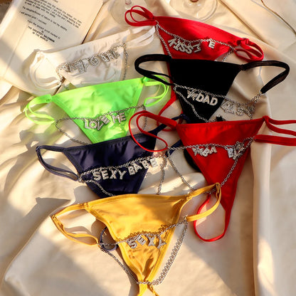 Comfortabele katoenen string met naam – Zacht en ademend