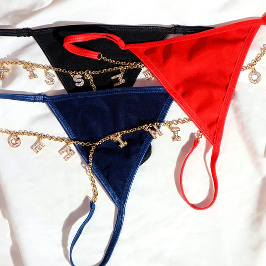 Comfortabele katoenen string met naam – Zacht en ademend