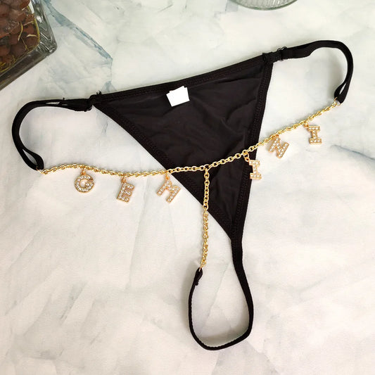 Gepersonaliseerde valentijnsstring – Romantische lingerie met naam
