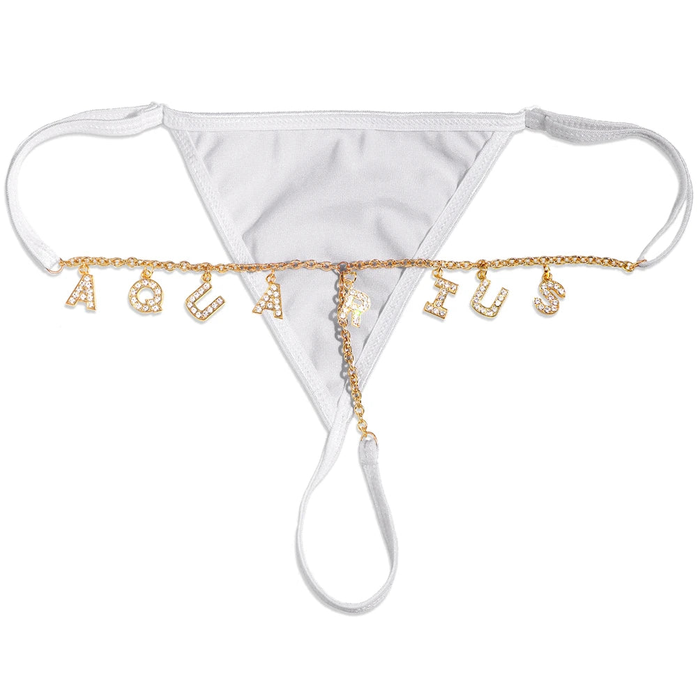 Gepersonaliseerde satijnen string – Luxe ondergoed op maat