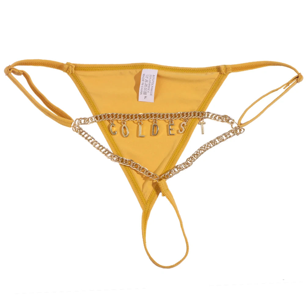 Damesstring met speels ontwerp en naam – Uniek en opvallend