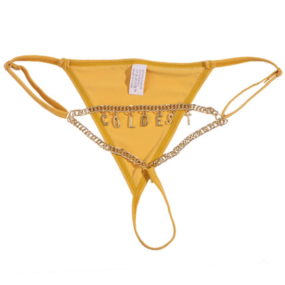 Damesstring met speels ontwerp en naam – Uniek en opvallend