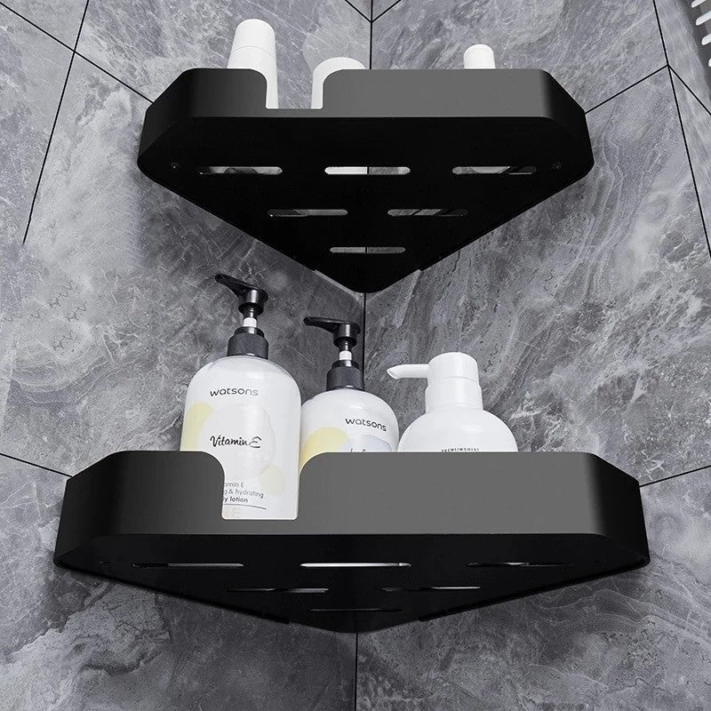 Doucheplanchet Zwart Set van 2 Stuks Doucherekjes Hoekrek douche