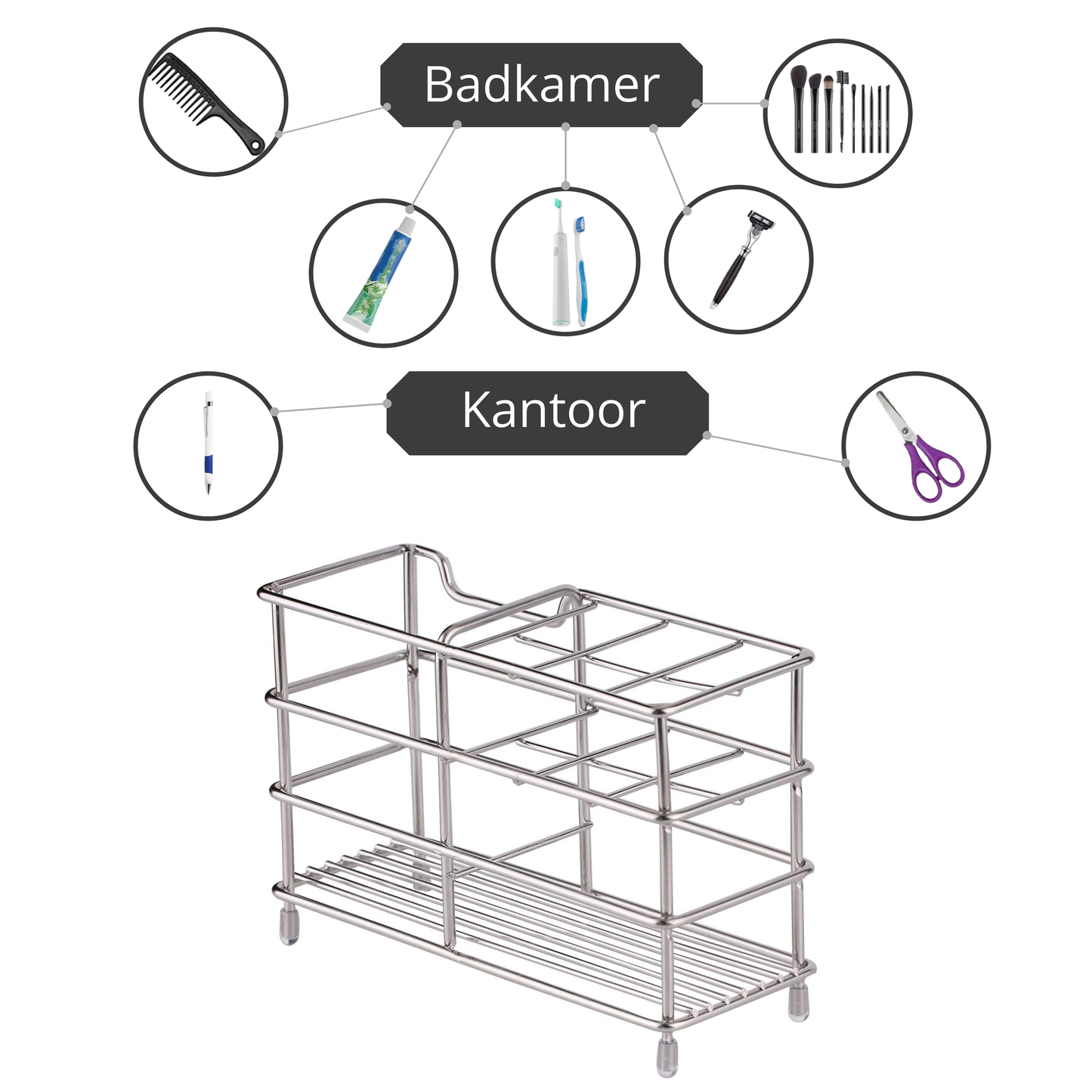 Tandenborstel-houder-chroom